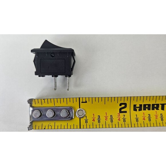 100 Pcs Black On/Off Boat Rocker Switch 10x15mm SPST 2Pin 3A 250V Snap-In Mini - Picture 5 of 9
